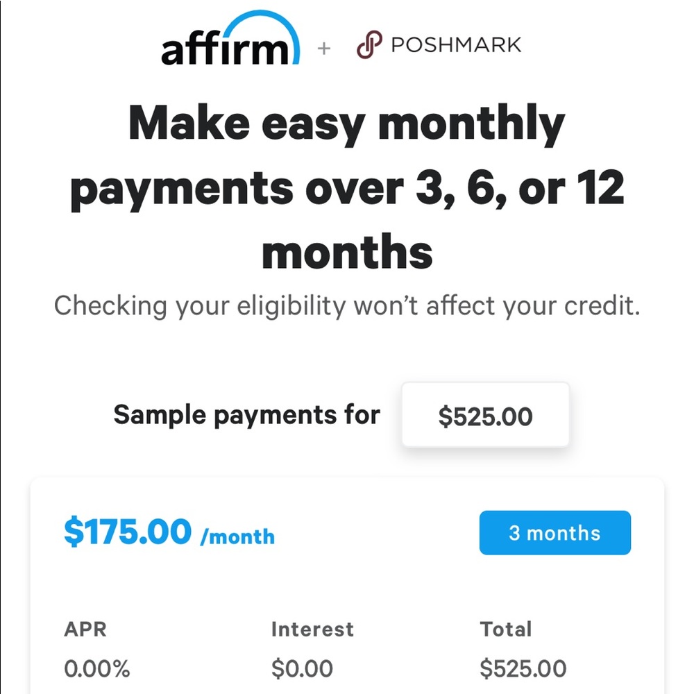AFFIRM Payment Available